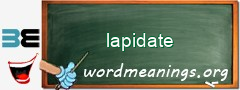 WordMeaning blackboard for lapidate